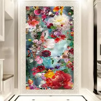 5D Diy Алмазная картина Красивое искусство цветок Алмазная вышивка Полный вышивка крестом Домашний декор Подарок ручной работы Full Round 20x40cm