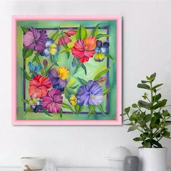 5D Diy Алмазная картина Красивые цветы Алмазная вышивка Полный набор аниме Наборы для вышивки крестом Домашний декор Подарок ручной работы Round 30x30cm