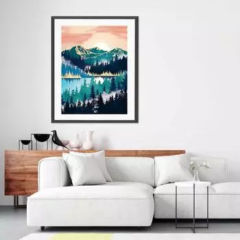 5D Diy Алмазная картина Красивый пейзаж Набор для вышивки крестом Полная алмазная вышивка Мозаика Художественная картина Стразы Декор Подарок Full Round 20x30cm