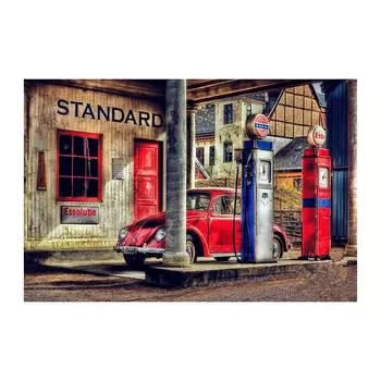 5D Diy Алмазная картина Красная АЗС Алмазная вышивка Крестом Домашний декор Подарки ручной работы Round 20x30cm