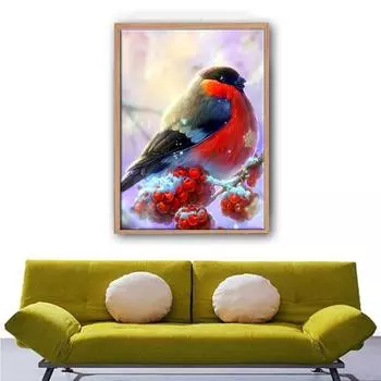 5D Diy Алмазная Картина Красный Воробей Вышивка Мозаика Искусство Картина Стразы Декор Подарок Full Round 30x40cm