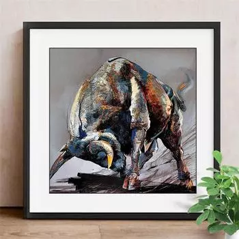 5D Diy Алмазная картина Красочная корова Алмазная вышивка Полный набор аниме Наборы для вышивки крестом Домашний декор Подарок ручной работы Round 25x25cm