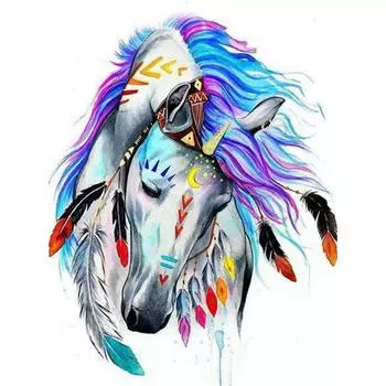 5D DIY Алмазная картина Красочная лошадь ручная вышивка искусство вышивка крестиком Мозаика Декор подарок 20X30CM