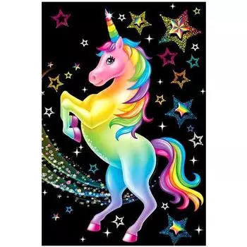 5D Diy Алмазная картина Красочная лошадь Вышивка Крестом Домашний декор Ручной подарок Подарок 20X25CM