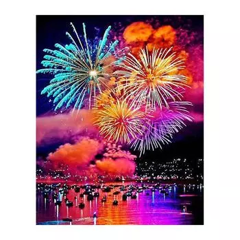 5D Diy Алмазная картина Красочные фейерверки Алмазная вышивка Крестом Домашний декор Подарки ручной работы Round 20x30cm
