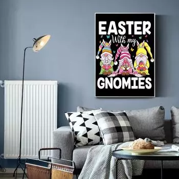 5D Diy Алмазная картина Красочные гномы Набор для вышивки крестом Полная алмазная вышивка Мозаика Искусство Картина из стразов Декор Подарок Full Round 20x30cm