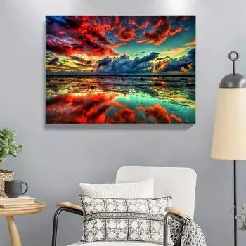 5D Diy Алмазная картина Красочные облака Вышивка Мозаика Художественная картина Стразы Декор Подарок Full Round 30x40cm