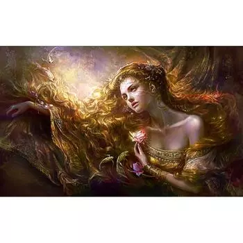 5D DIY Алмазная картина Красота Алмазная вышивка Полный набор мозаики Вышивка крестиком Домашний декор Подарки ручной работы Round 20x30cm