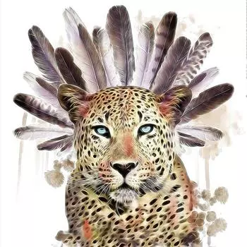 5d Diy Алмазная картина Крест Стежок Гепард Алмазная мозаика Полный круглый Алмазная вышивка 30x30CM