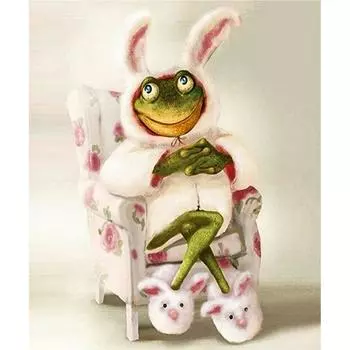 5D Diy Алмазная картина Кролик Лягушка Алмазная вышивка Крестом Домашний декор Подарки ручной работыjavascript: Round 20x30cm