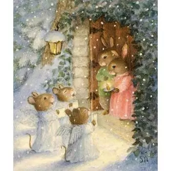 5D DIY Алмазная картина Кролик Семья Алмазная вышивка Полный мозаичный набор Наборы для вышивки крестом Домашний декор Подарки ручной работы Round 20x30cm