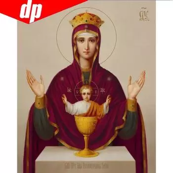 5D Diy Алмазная картина Круглая Религия Семья Мозаика Вышивка крестом Рукоделие Алмазная вышивка 20X30