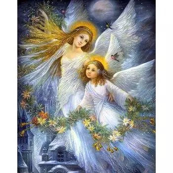 5D DIY Алмазная картина Крылья ангелов Вышивка Крестом Горный хрусталь Мозаика Домашний декор 20X30CM
