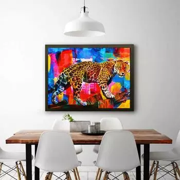 5D Diy Алмазная картина Леопард в масляной живописи Набор для вышивки крестом Полная алмазная вышивка Мозаика Искусство Картина из стразов Декор Подарок Full Round 20x30cm