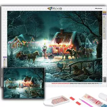 5D DIY Алмазная картина Лесная хижина Вышивка крестиком Алмазная художественная вышивка Мозаика Домашний деко Full Round 20X30CM