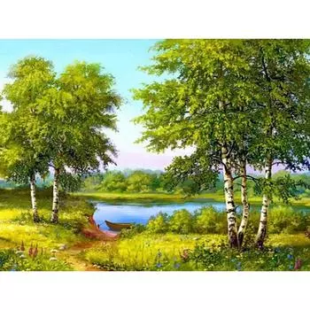 5D DIY Алмазная картина Лесной пейзаж Вышивка Крестом Горный хрусталь Мозаика Домашний декор 20X30CM