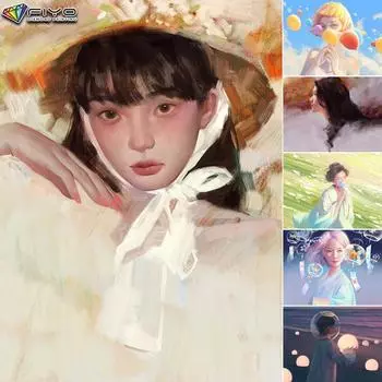 5D Diy Алмазная картина Летняя девушка Вышивка крестиком Полный Алмазная вышивка Мозаика Full Round 20X30CM