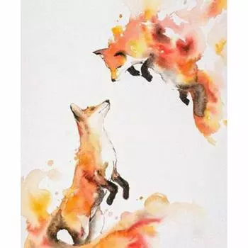 5d Diy Алмазная картина Лиса Алмазная вышивка Полный круглый дрель Алмазная мозаика Животное Вышивка крестом 20X30CM