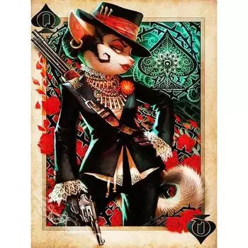 5D DIY Алмазная картина Лисы люди Набор для вышивки крестом Мозаика Алмазная вышивка Роза Полный Круг/Квадрат Украшение для дома Round 20x30cm