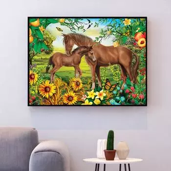 5d Diy Алмазная картина Лошадь Алмазная вышивка Животное Вышивка крестом Горный хрусталь Моаика Картина 20X30CM