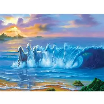 5D DIY Алмазная картина Лошадь из страз Полная круглая Алмазная вышивка Домашний декор 20*30 cm
