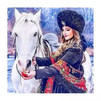 5D DIY Алмазная картина Лошадь Полный круглый бриллиант Девушка Алмазная вышивка Крест Стежок 30x30CM