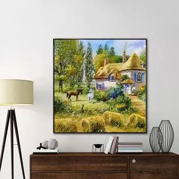 5D DIY Алмазная картина Лошадь Вышивка Крестом Горный хрусталь Мозаика Домашний декор 30x30CM