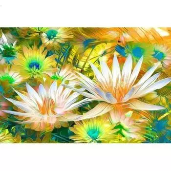 5D DIY Алмазная картина Лотос Вышивка Мозаика Крест Стежок Горный хрусталь Декор 20X30CM