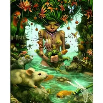 5d DIY Алмазная картина Лягушка Принц Полный круглый дрель Мозаика Вышивка крестом Алмазная вышивка 20X30CM