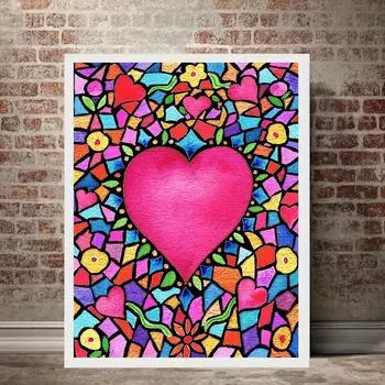 5D DIY Алмазная картина Любовь Набор для вышивки крестом Мозаика Алмазная вышивка Полный круглый/квадратный дрель Украшение дома Round 30x40cm