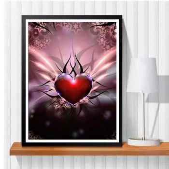 5D DIY Алмазная картина Любовь с крыльями Набор для вышивки крестиком Мозаика Алмазная вышивка Роза Полный круглый/квадратный дрель Украшение дома Round 30x40cm