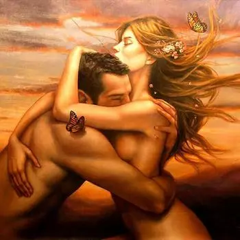 5D DIY Алмазная картина Любовник Пейзаж 3D Алмазная вышивка Крестиком Рукоделие Домашний декор 20*20 cm