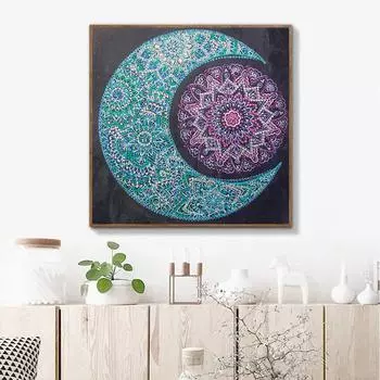 5D Diy Алмазная картина Луна и шар Алмазная вышивка Полный набор аниме Наборы для вышивки крестом Домашний декор Подарок ручной работы Round 30x30cm