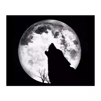 5D Diy Алмазная картина Луна и волк Алмазная вышивка Крестом Домашний декор Подарки ручной работы Round 20x30cm