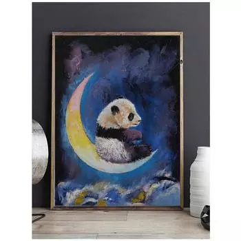 5D Diy Алмазная картина Луна Панда Алмазная вышивка крестом Домашний декор Подарки ручной работыjavascript: Round 20x30cm