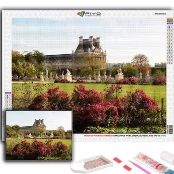 5D DIY Алмазная картина Лувр Музей Вышивка крестиком Алмазная художественная вышивка Мозаика Домашний деко Full Round 20X30CM