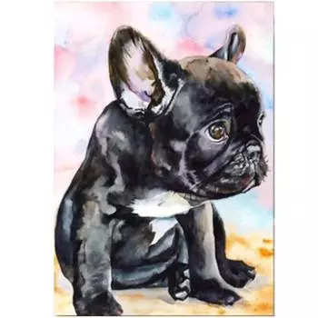 5D Diy Алмазная картина Маленькая черная собачка Горный хрусталь Вышивка Крестом Домашний Декор Подарок ручной работы 20X25CM