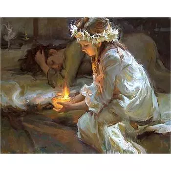 5D DIY Алмазная картина Маленькая девочка Набор для вышивки крестом Мозаика Алмазная вышивка Роза Полный круглый/квадратный дрель Украшение дома Round 20x30cm