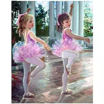 5D Diy Алмазная картина Маленькая девочка Танцующая Алмазная вышивка Крестом Домашний декор Подарки ручной работыjavascript: Round 20x30cm