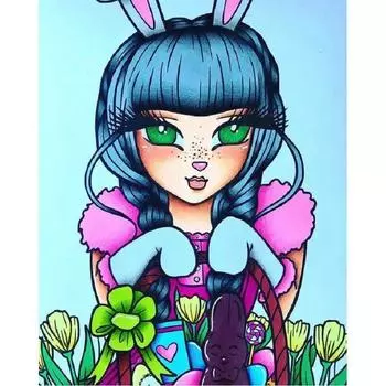 5D DIY Алмазная картина Маленькая девочка Набор для вышивки крестом Мозаика Алмазная вышивка Роза Полный круглый/квадратный дрель Украшение дома Round 20x30cm