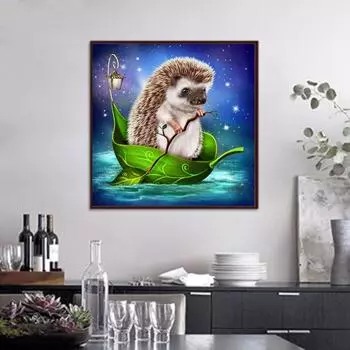 5D Diy Алмазная картина «Маленький ежик» Алмазная вышивка Полный набор аниме Наборы для вышивки крестом Домашний декор Подарок ручной работы Round 30x30cm