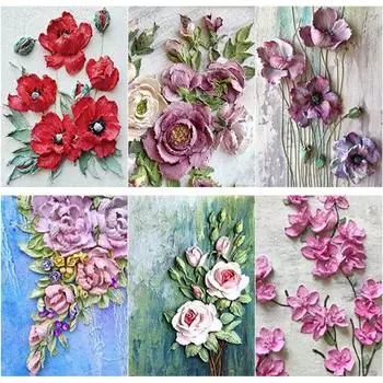 5D DIY Алмазная картина маслом Цветы Алмазная вышивка пейзажи вышивка крестиком полная круглая дрель домашний декор ручной подарок Full Round 15x20CM