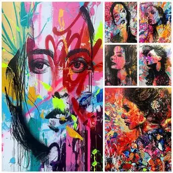 5D DIY Алмазная картина маслом Красота Алмазная вышивка Набор для вышивки крестом Полный горный хрусталь Мозаика Домашний декор Round 20x30cm