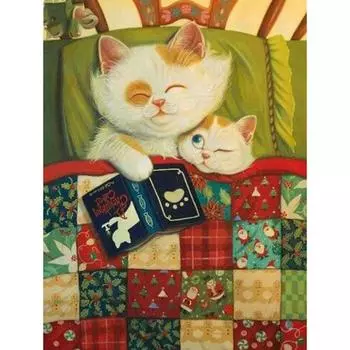 5D DIY Алмазная картина Мать и ребенок Кошки Алмазная вышивка Мозаика Вышивка крестом Домашний декор 20X30CM
