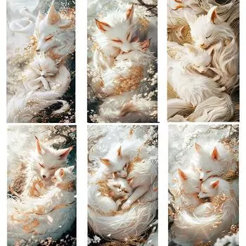 5D DIY Алмазная картина Мечта Солнце Луна Эльф Лиса Новая серия 2024 Мозаика Полный квадрат Круглый алмаз Вышитый домашний декор Full Round 20x40CM