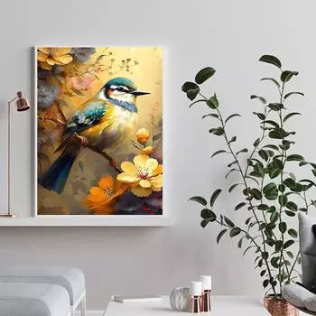 5D DIY Алмазная картина Милая птица Набор для вышивки крестом Мозаика Алмазная вышивка Роза Полный круглый квадратный дрель Украшение дома Round 30x40cm