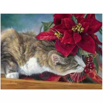 5D DIY Алмазная картина Милый кот Вышивка Мозаика Вышивка крестом Горный хрусталь Украшение 20X30CM