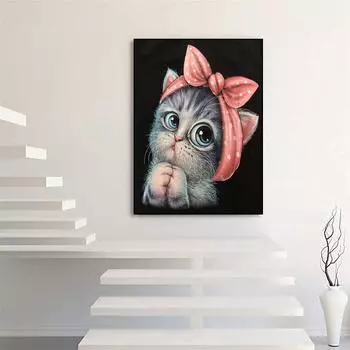 5D DIY Алмазная картина милый котенок набор для вышивки крестом мозаика алмазная вышивка роза полный круг/квадрат дрель украшение для дома Round 30x40cm