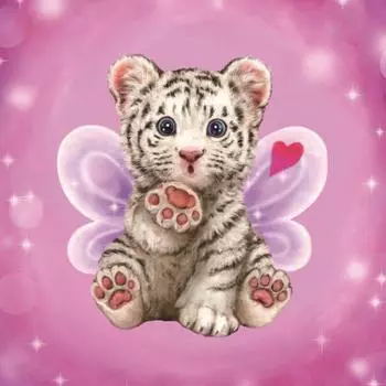 5D Diy Алмазная картина Милый маленький тигр Алмазная вышивка Полный набор аниме Наборы для вышивки крестом Домашний декор Подарок ручной работы Round 25x25cm