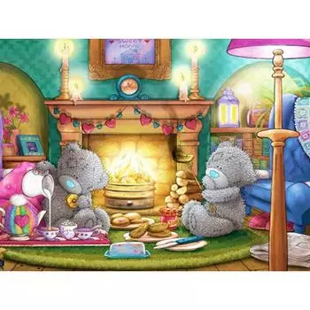 5D DIY Алмазная картина Милый медведь Вышивка Мозаика Вышивка крестом Горный хрусталь Украшение 20X30CM